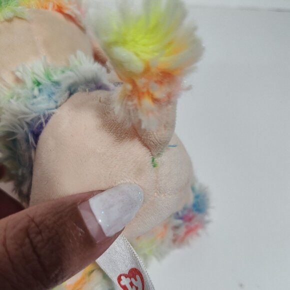 Ty Rainbow Poodle Dog Plush 2017 Stuffed Animal Big Glitter Eyes Colorful - Picture 9 of 11